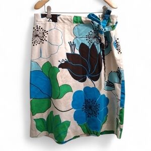 Banana Republic Mod Floral Print Skirt with Tie Detail Size 10
